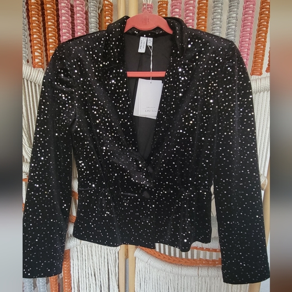 & Other Stories Sequined Velvet Hourglass Blazer - Picture 2 of 13